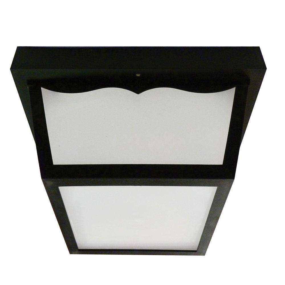 Classic Black Aspects Outdoor Ceiling Lighting Multi Use 1 Light Outdoor Black Led Flushmount Porch Fixture
