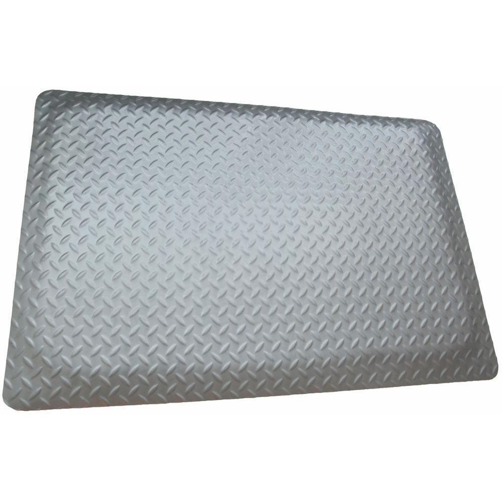 Rhino AntiFatigue Mats Diamond Plate Antifatigue Mat Gray RHINO SLIP
