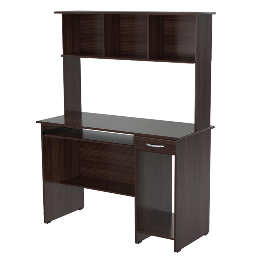 Hutch Desks Home Office Furniture The Depot Espresso Wengue Computer Desk