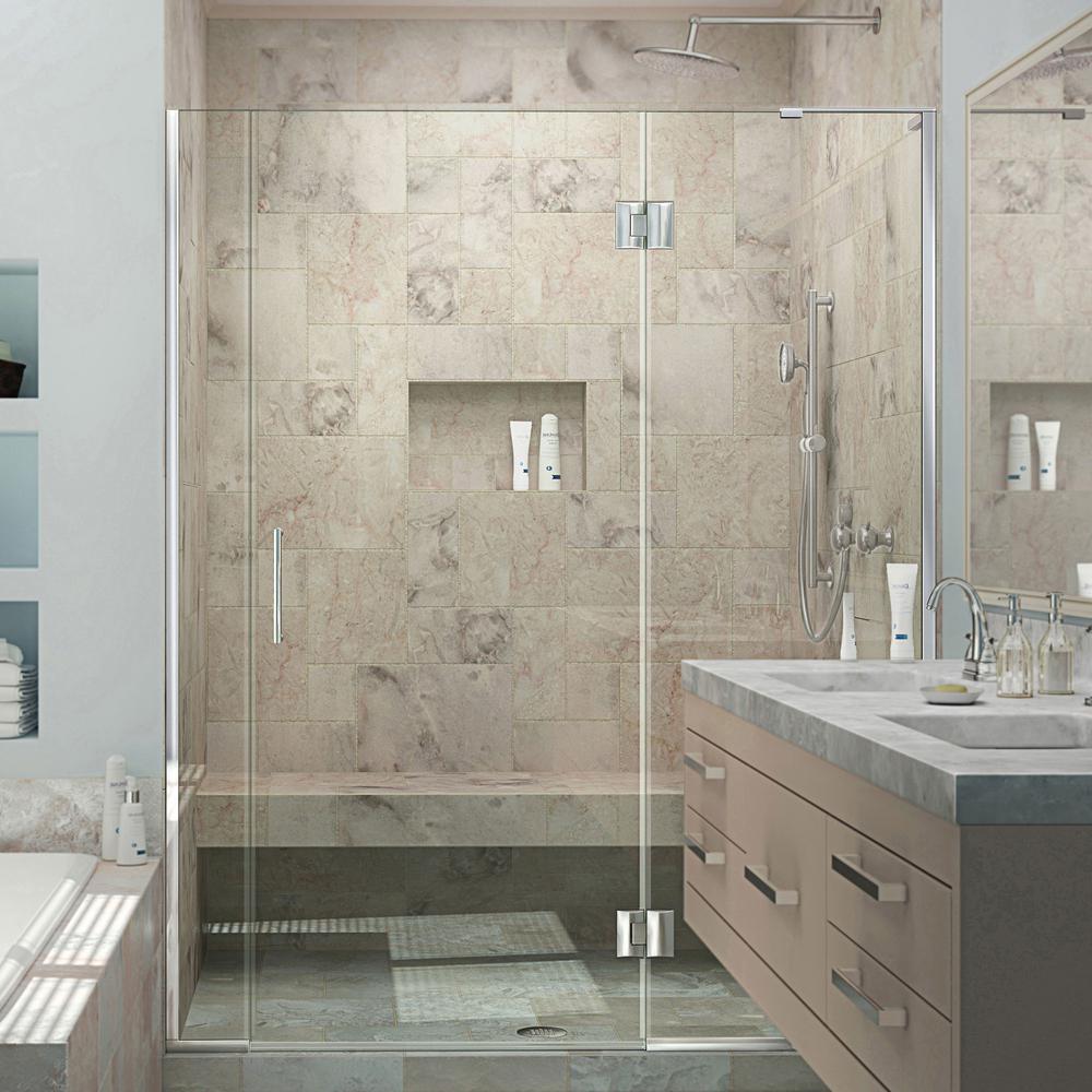 Dreamline Unidoor X 56 5 To 57 In 72 Frameless Hinged Shower Unidoor X 56 5 To 57 In 72 Frameless Hinged Shower Door Chrome