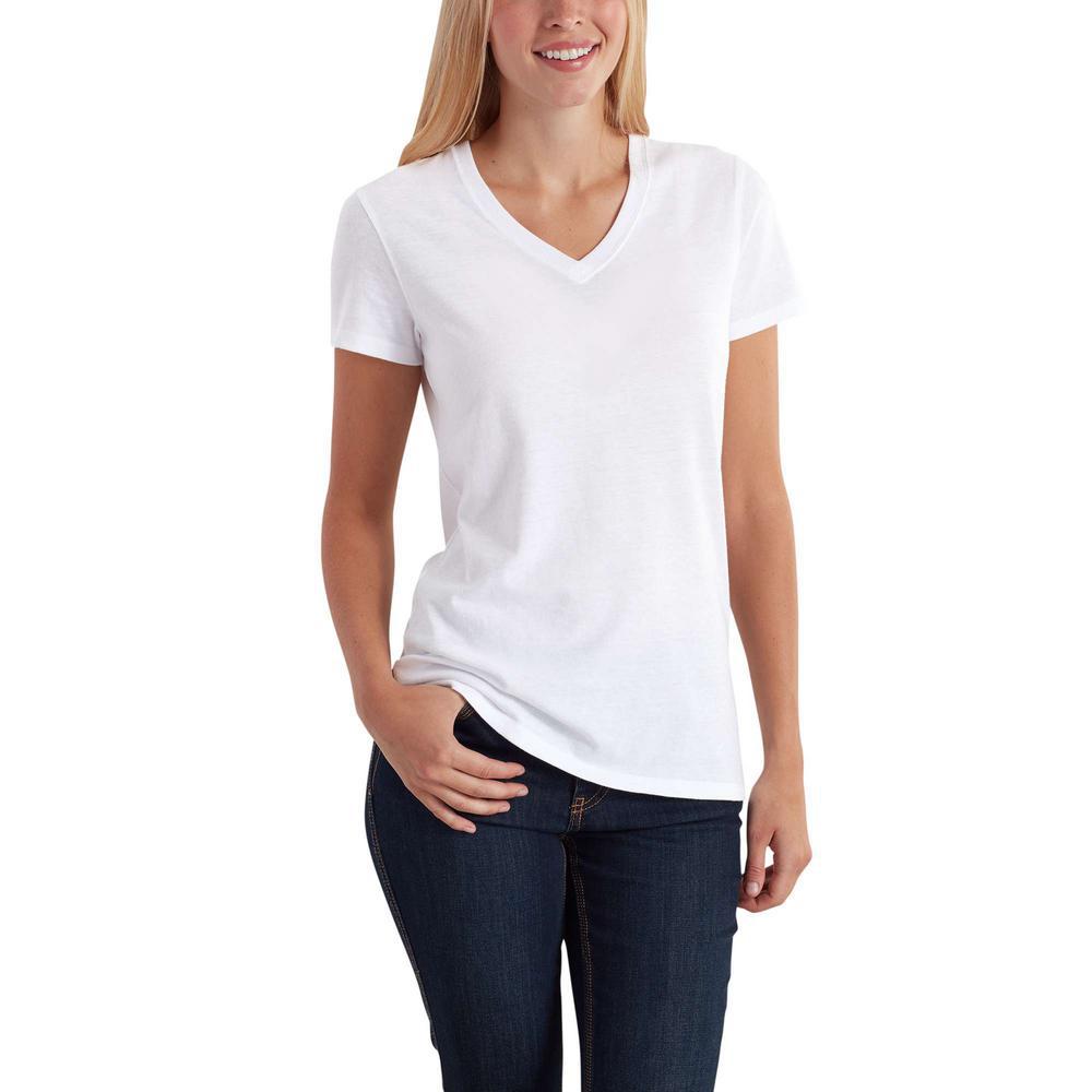 v neck white t shirt women's