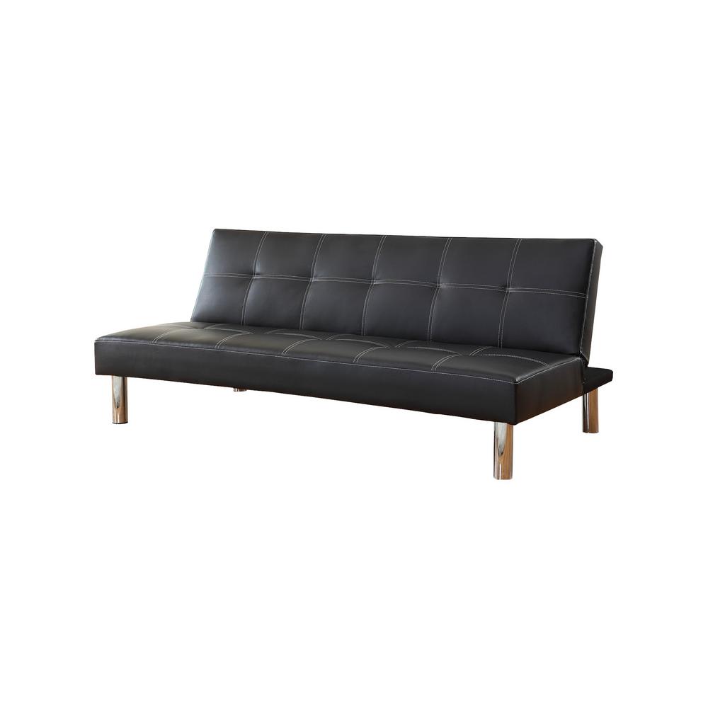 Black And Red Pu Futon Sofa 73018 06 The Home Depot