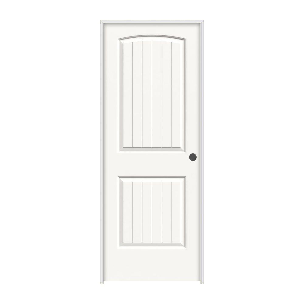 Jeld Wen 28 In X 80 In Santa Fe White Painted Left Hand Smooth Solid Core Molded Composite Mdf Single Prehung Interior Door
