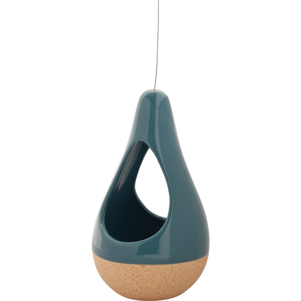 Pride Garden S Live Green Nidos 4 In Blue Ceramic Hanging Blue Ceramic Hanging Tall Pear Planter