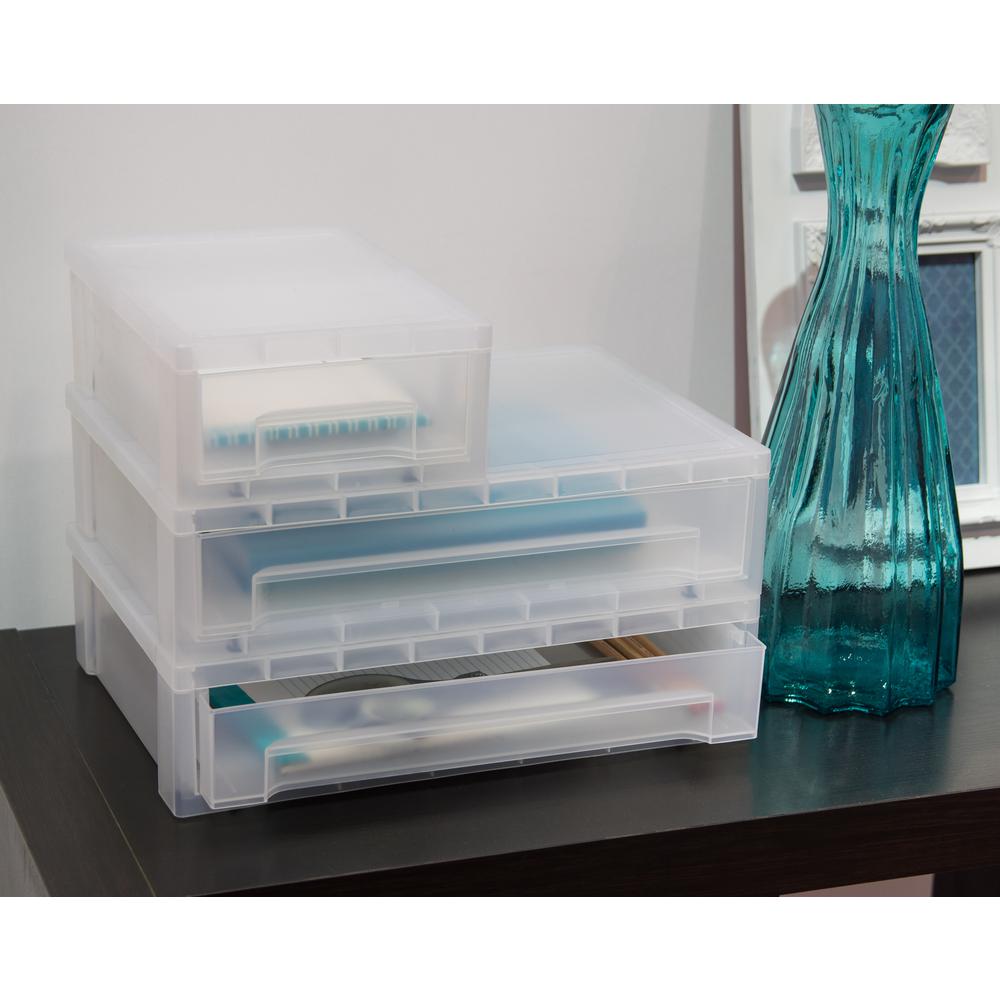 Iris 13 81 In X 3 63 In Clear Large Desktop Stacking Drawer 6