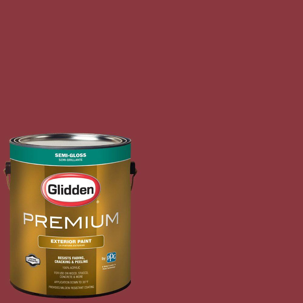 Glidden Premium 1 Gal Hdgr51 Red Delicious Semi Gloss Latex Glidden Premium 1 Gal Hdgr51 Red Delicious Semi Gloss Latex Exterior Paint