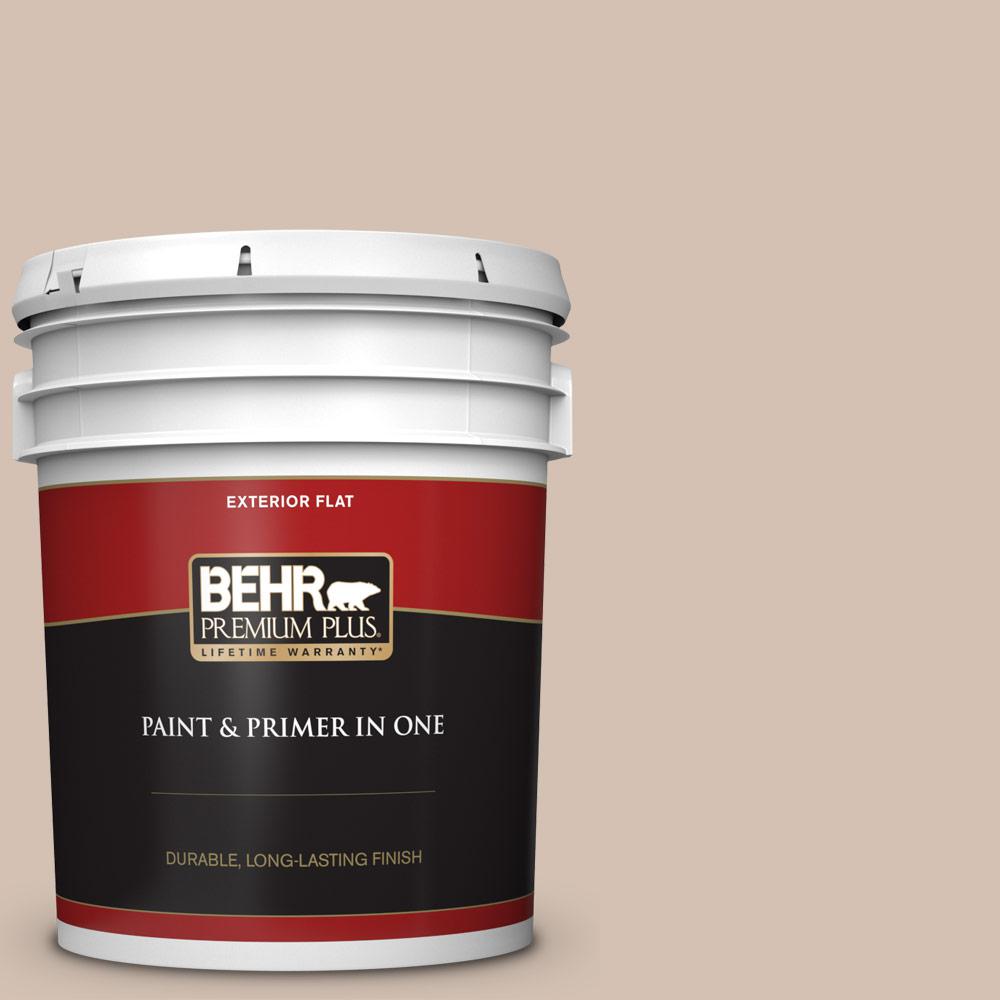 BEHR Premium Plus 5 gal. QE11 Autumn Haze Flat Exterior Paint and