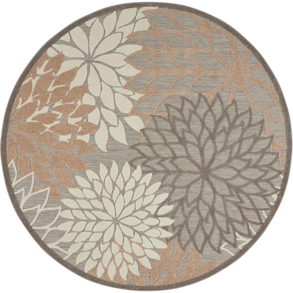 Nourison Aloha Patio Natural 5 Ft 3 In X 5 Ft 3 In Round Area