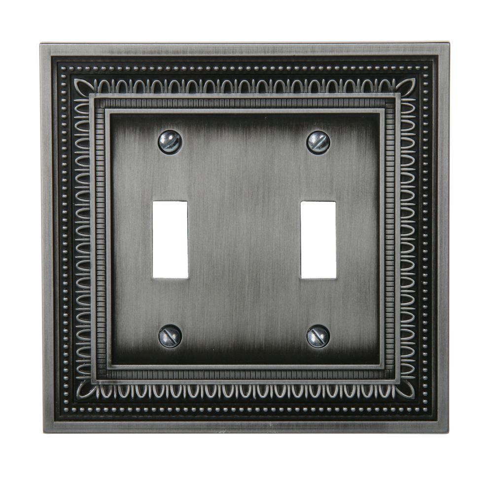 Amerelle Filigree 2 Toggle Wall Plate Antique Nickel83TTAN The