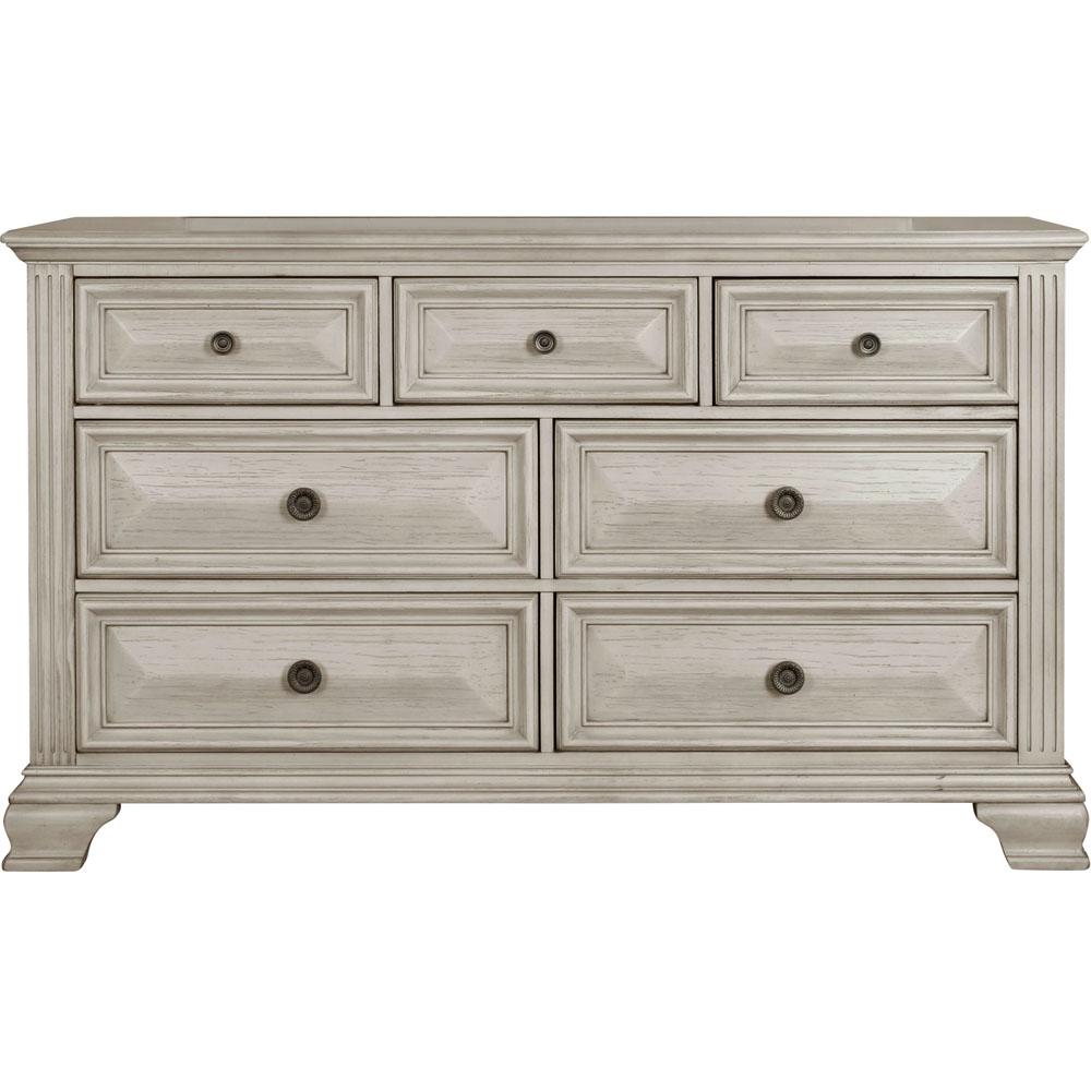 Rustic White Dressers Chests Bedroom Furniture The Home Depot Heritage 7 Drawer Light Wash Dresser