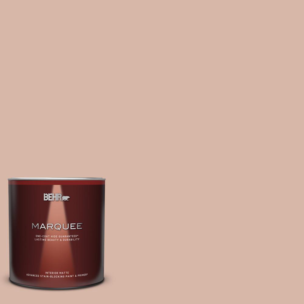 1 qt. #S190-3 Sedona Pink Matte Interior Paint and Primer in One