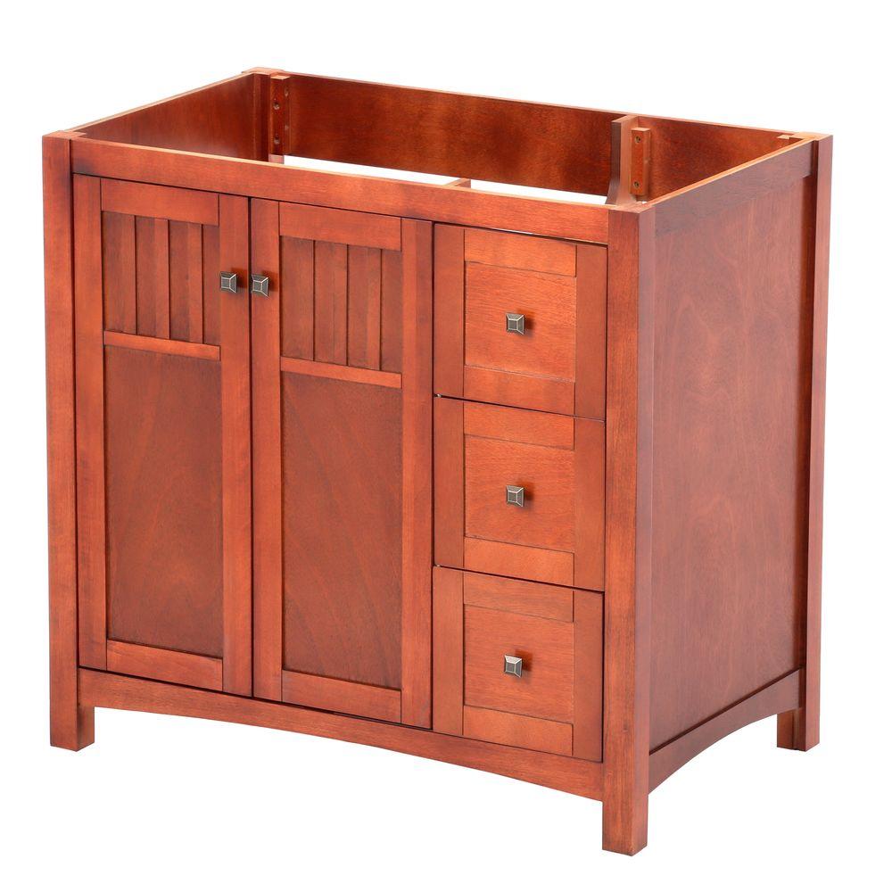 Home Decorators Collection Knoxville 36 In W X 21 625 D 34 H Vanity Cabinet Only Nutmeg