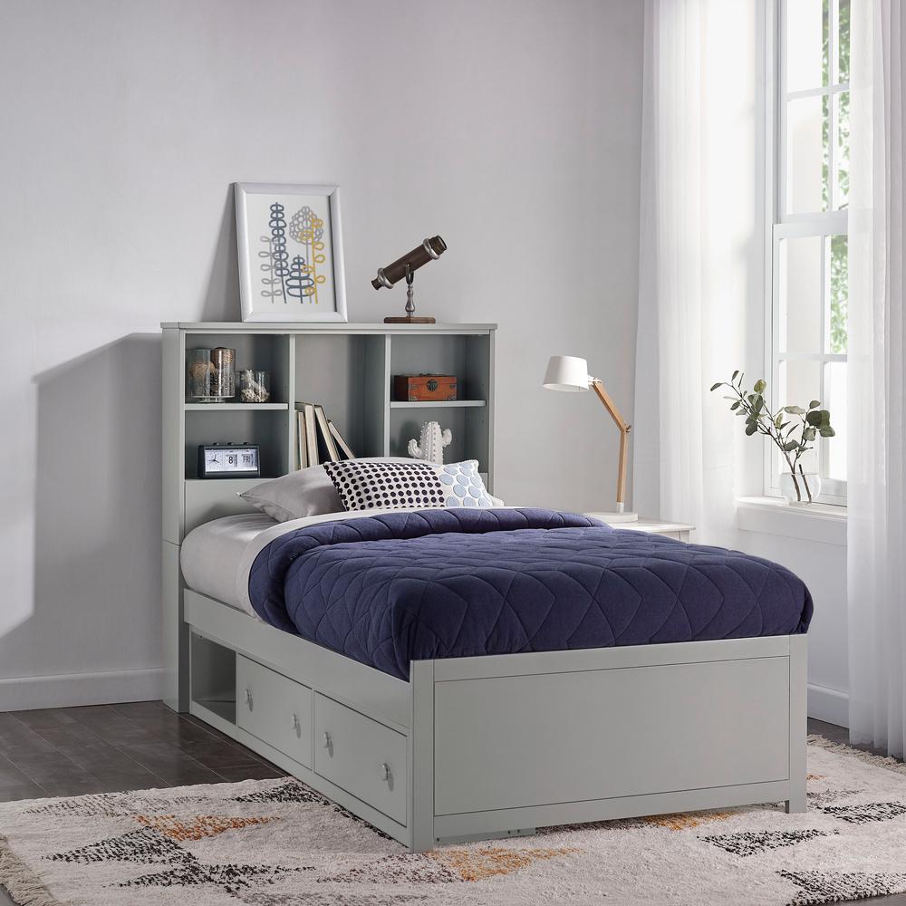 Hillsdale Furniture Caspian Gray Twin Bookcase Bed With Storage