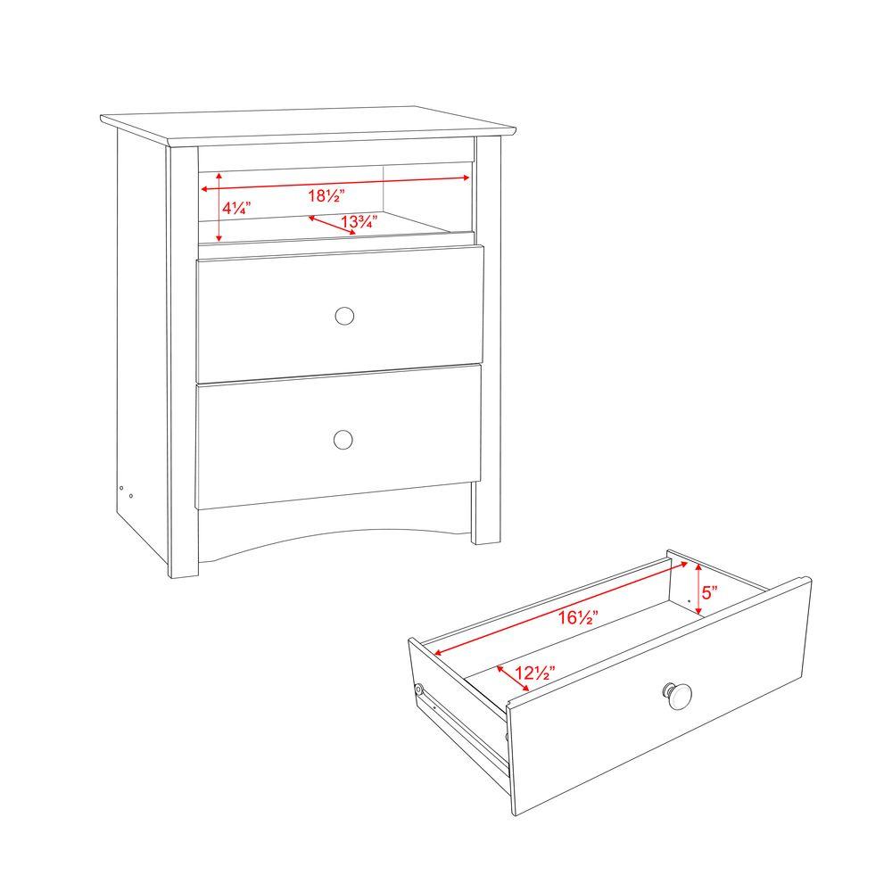 Prepac Fremont 2 Drawer Espresso Nightstand Edc 2428 The Home Depot