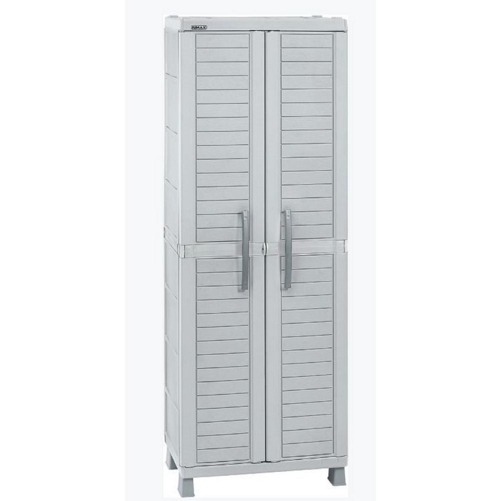 Rimax 71 7 In H X 25 6 In W X 17 7 In D Large Storage Cabinet In Light Gray 11566 The Home Depot