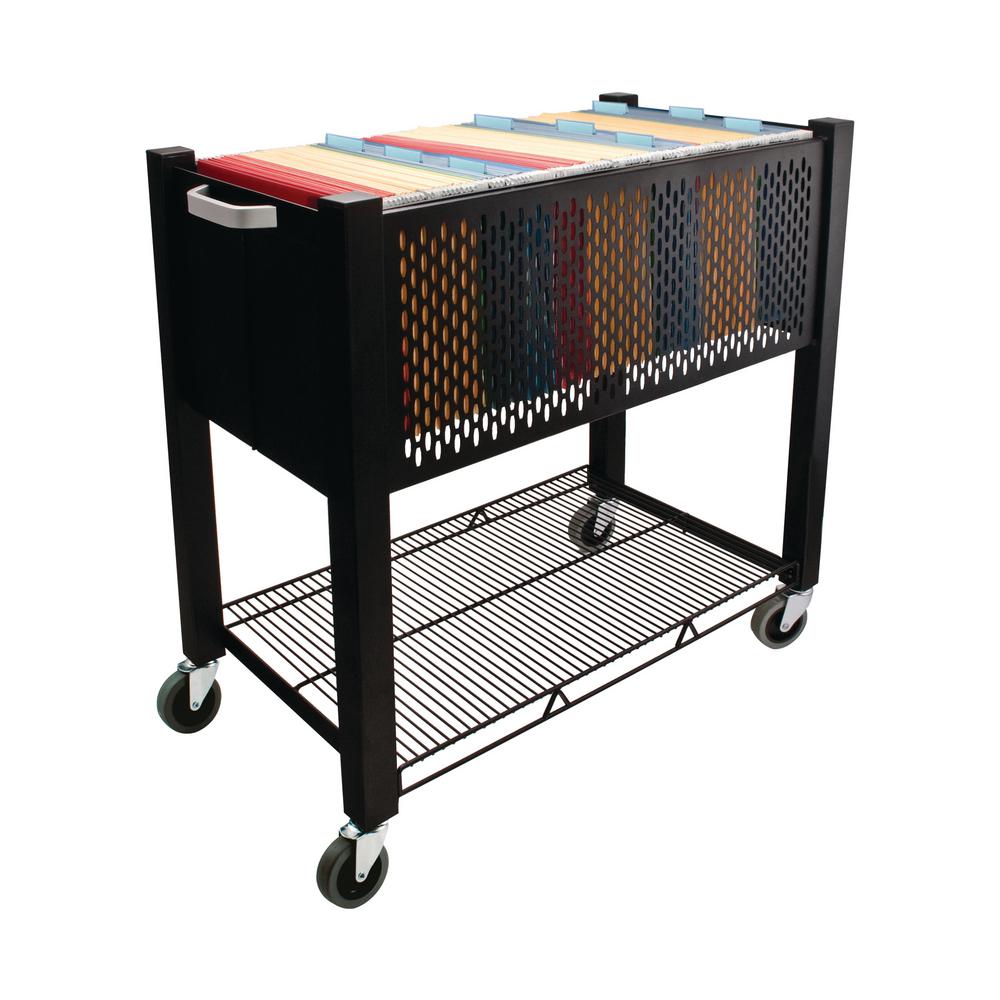 Unbranded Steel Open Top File Cart In Black Vf53000 The Home Depot