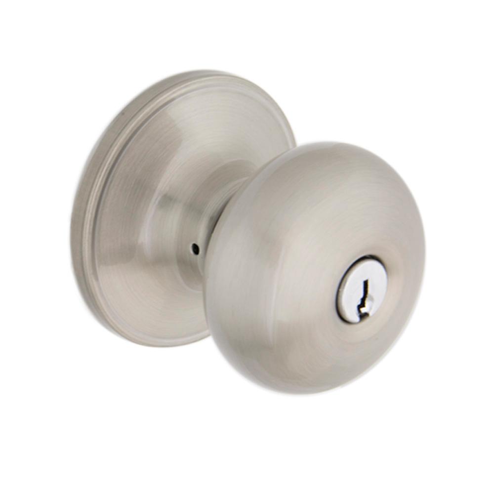 Unbranded Round Satin Nickel Keyed Entry Door Knob Evtfx200b The