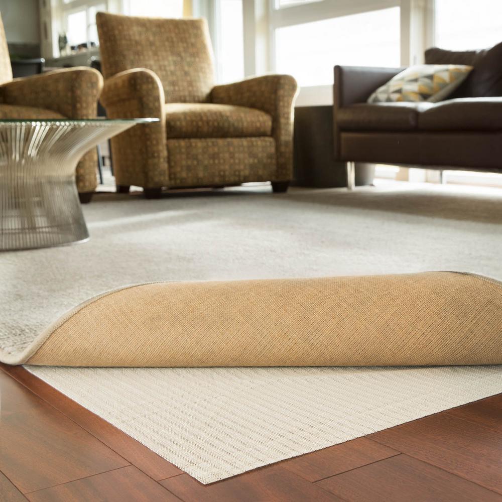 Linenspa 5 Ft X 8 Rubberized Non Slip Area Rug Pad Gripper In White Ls20st58rp The Home Depot Non Slip Area Rug Pad Gripper
