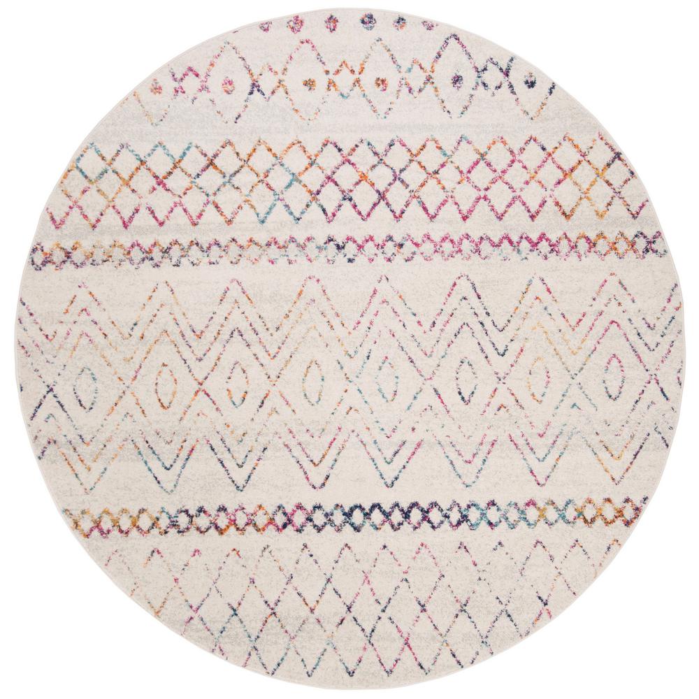 Safavieh Madison Fuchsia/Ivory 4 ft. x 4 ft. Round Area RugMAD603R4R