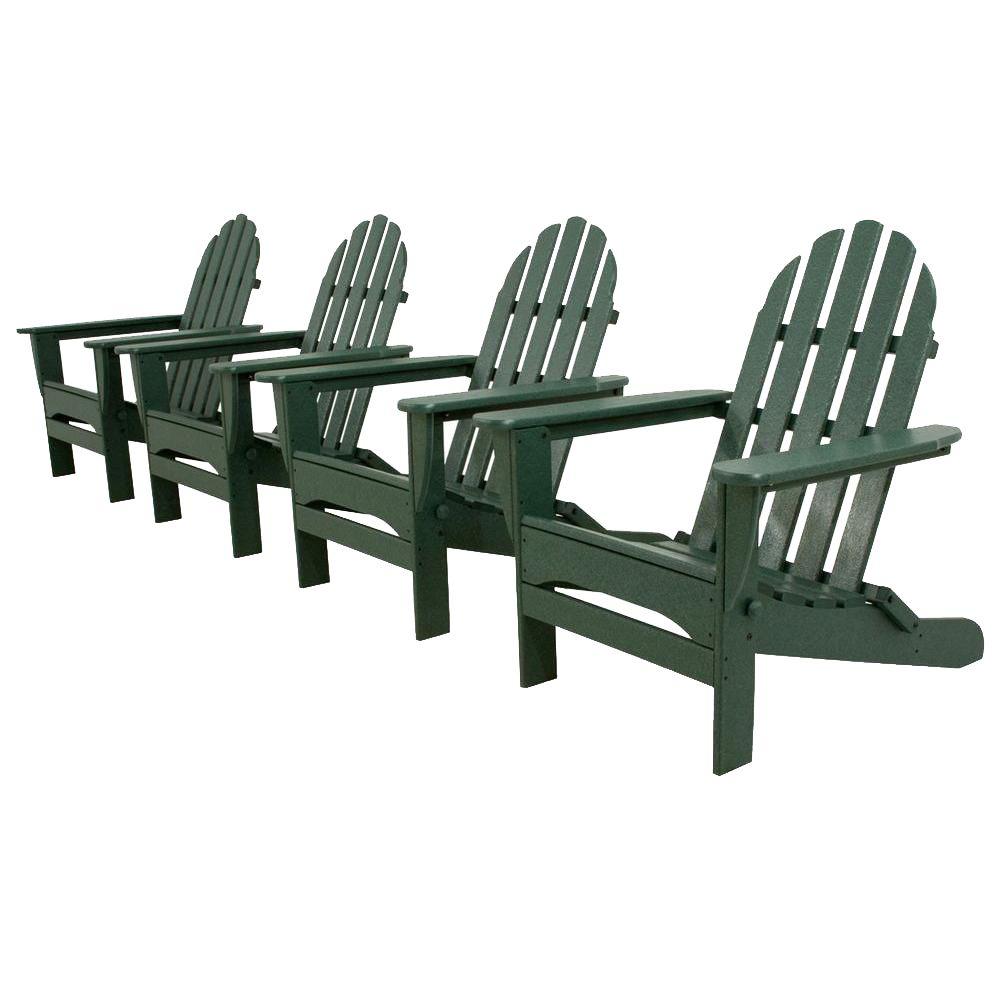 UPC 845748060080 product image for Ivy Terrace Classics Green 4-Piece Folding Adirondack Patio Conversation Set | upcitemdb.com