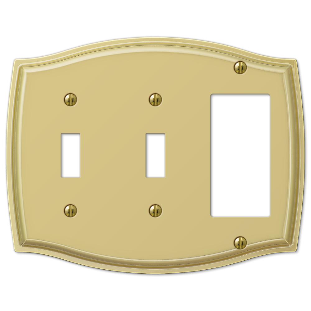 Amerelle Sonoma 2 Toggle 1 Decora Wall Plate, Polished Brass159TTRBR