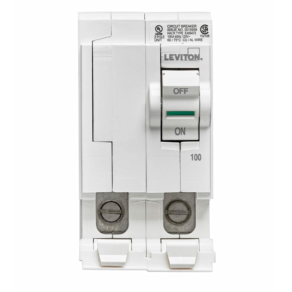 Standard 2-Pole 100 Amp 120-Volt//240-Volt Leviton Branch Circuit Breaker