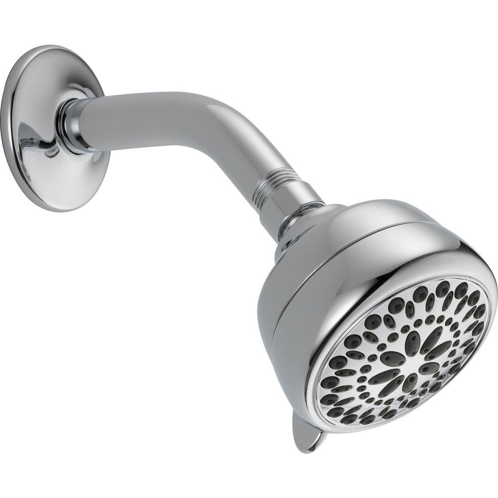 Delta 7 Spray 2 5 GPM Massage Shower Head In Chrome 75760 The Home Depot   Chrome Delta Showerheads 75760 64 1000 