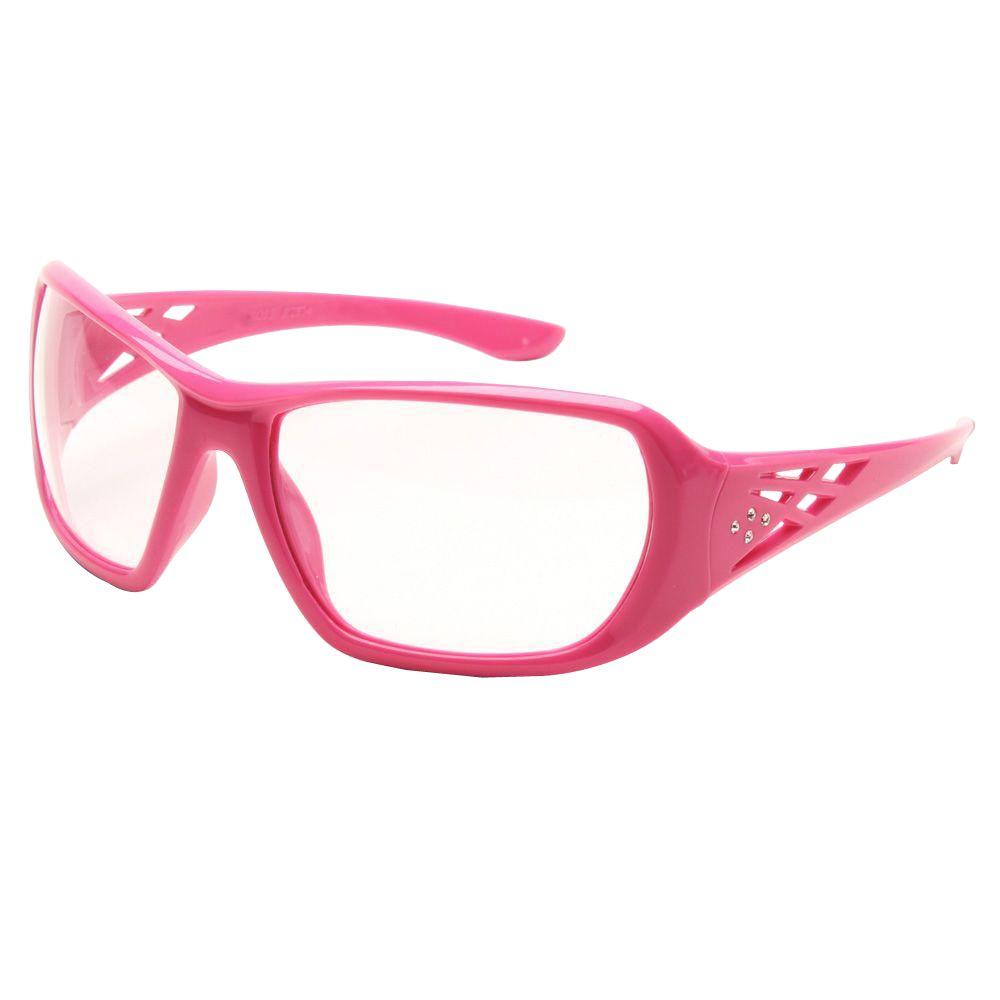 pink clear lens glasses
