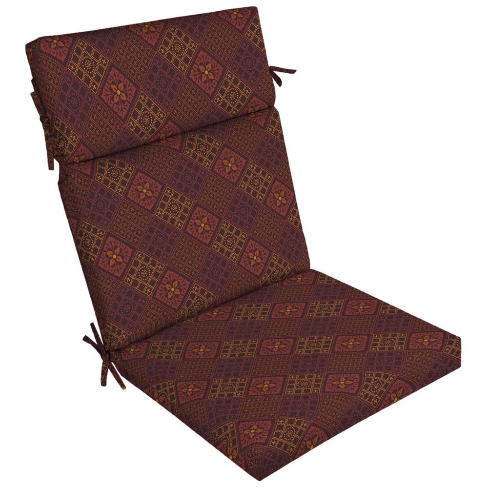 Arden Selections 21 In X 24 In Outdoor Dining Chair Cushion In Azulejo Southwest Tk0b713b D9z1 The Home Depot