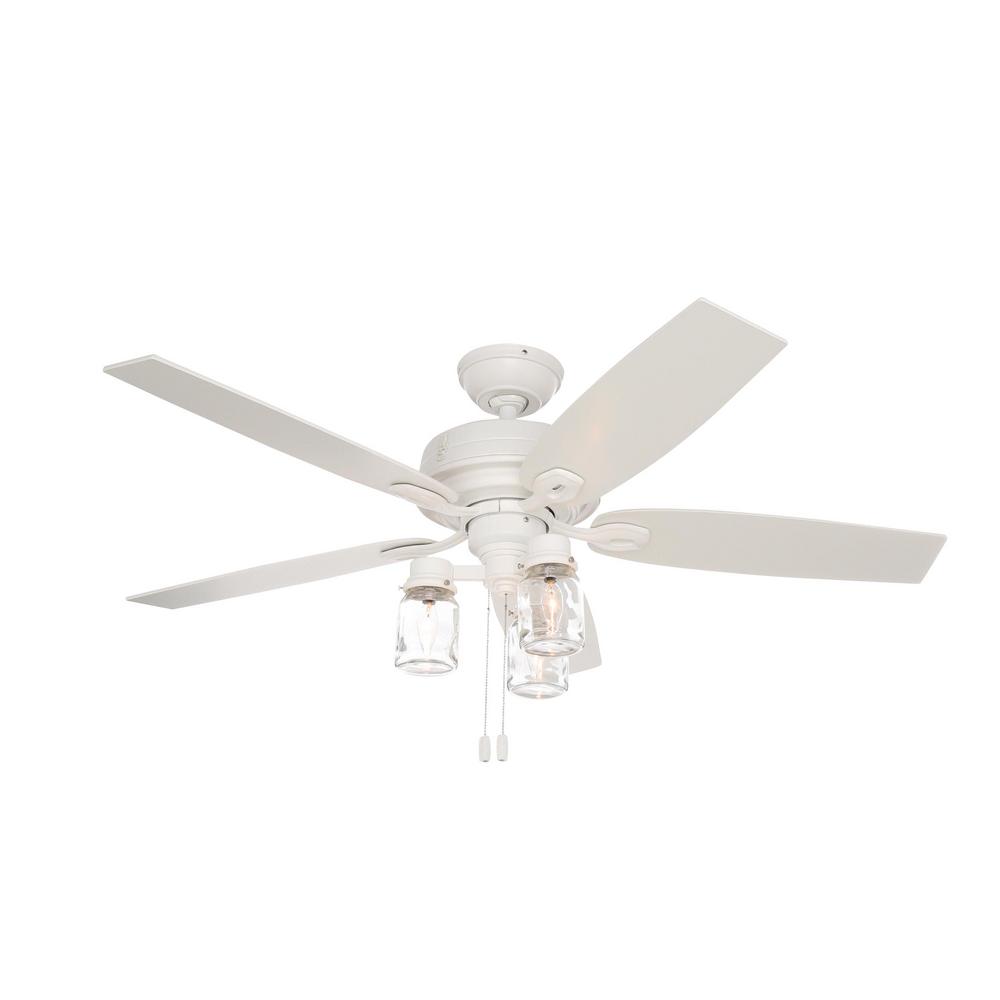 Hunter Crown Canyon 52 In Indoor Fresh White Ceiling Fan 53361 Indoor Fresh White Ceiling Fan 53361