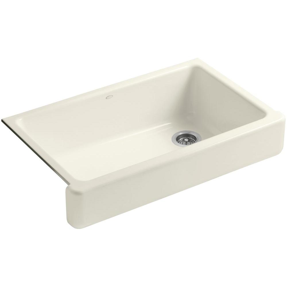 Kohler Whitehaven Undermount Apron Front Cast Iron 36 In Single Basin Kitchen Sink In Biscuit