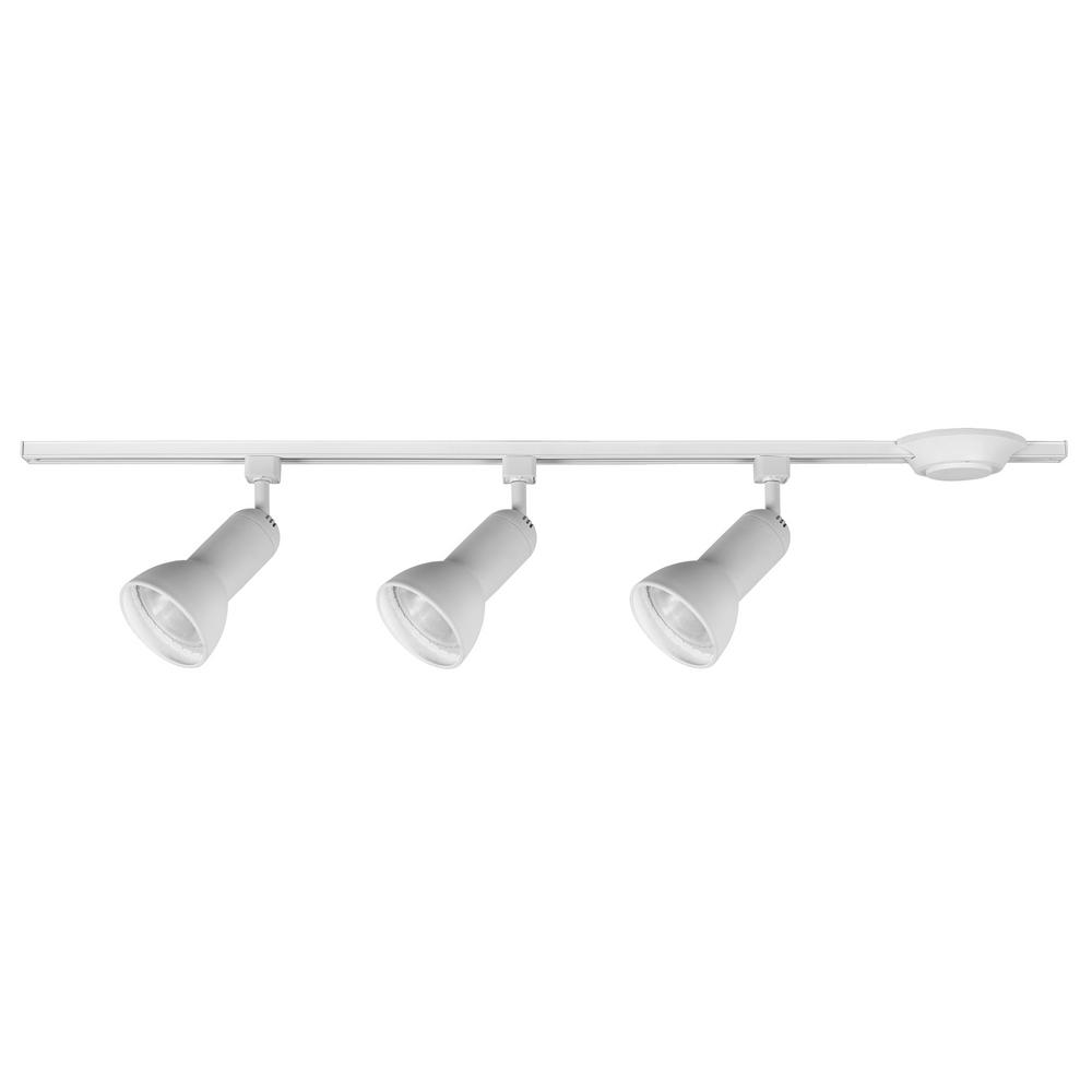 Hampton Bay 3 Light 44 In White R30 Par30 Large Step Linear Track Lighting Head Kit
