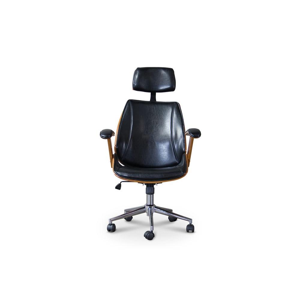 Baxton Studio Hamilton Black Faux Leather Office Chair 28862