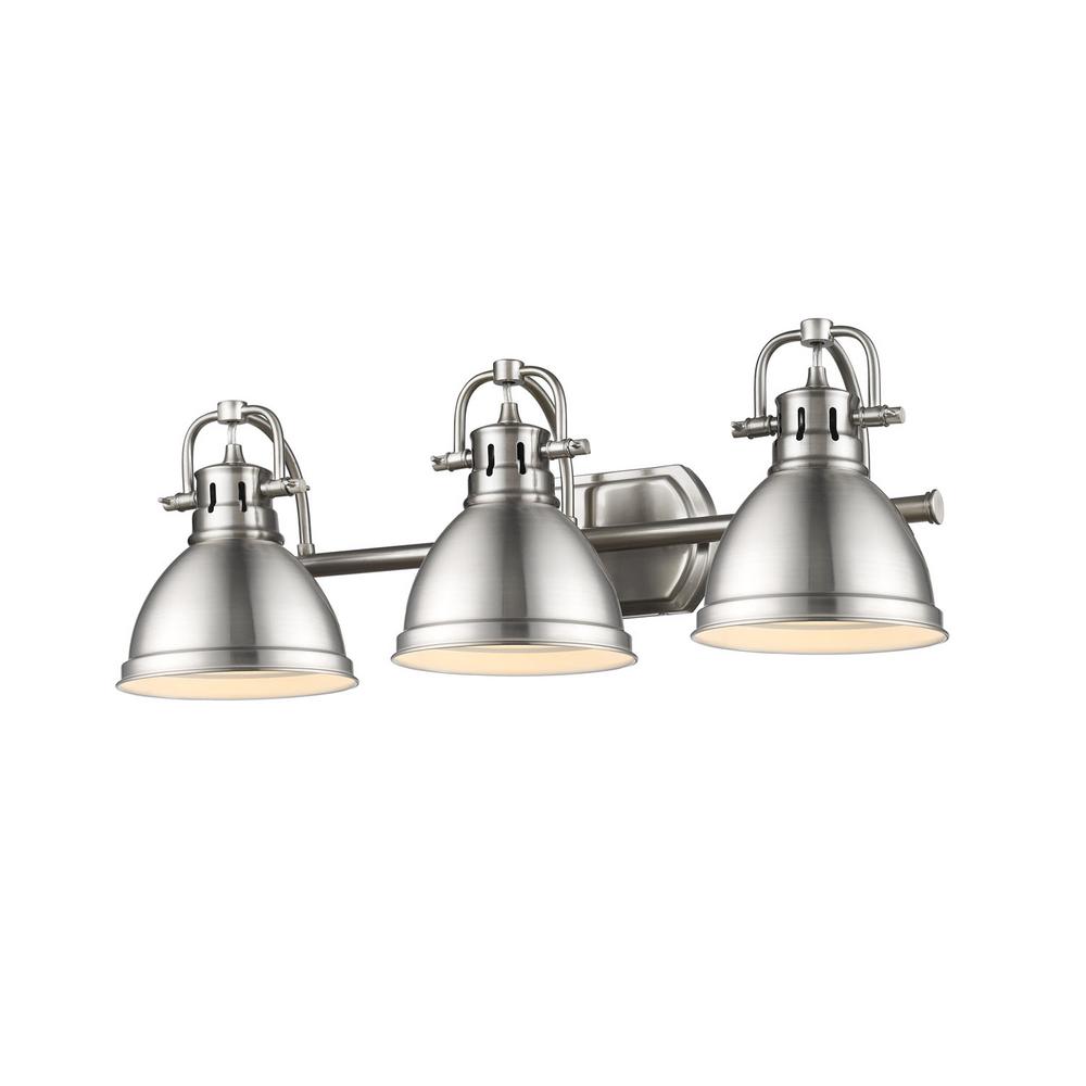Golden Lighting Duncan 3Light Pewter Bath Light3602BA3 PWPW The