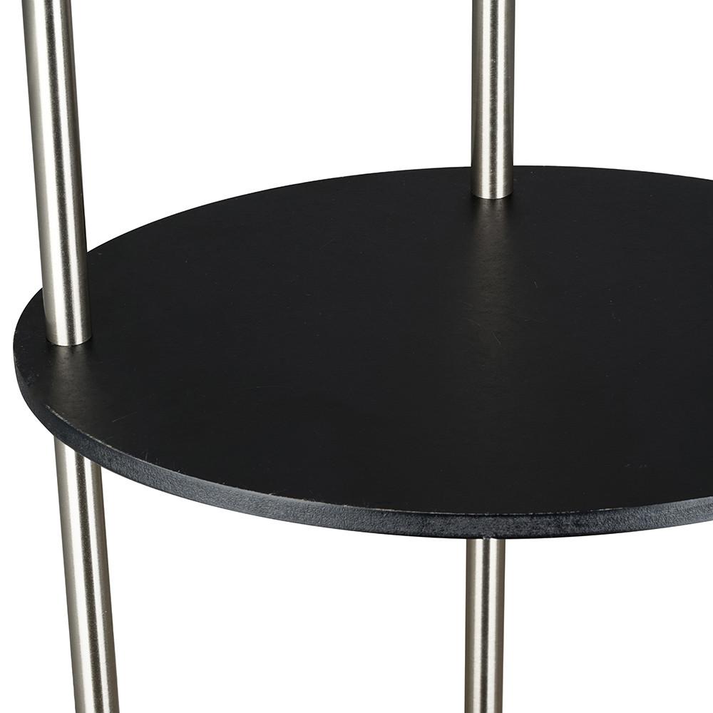 Cresswell 63 In Brushed Steel Black Oval Etagere Floor Lamp