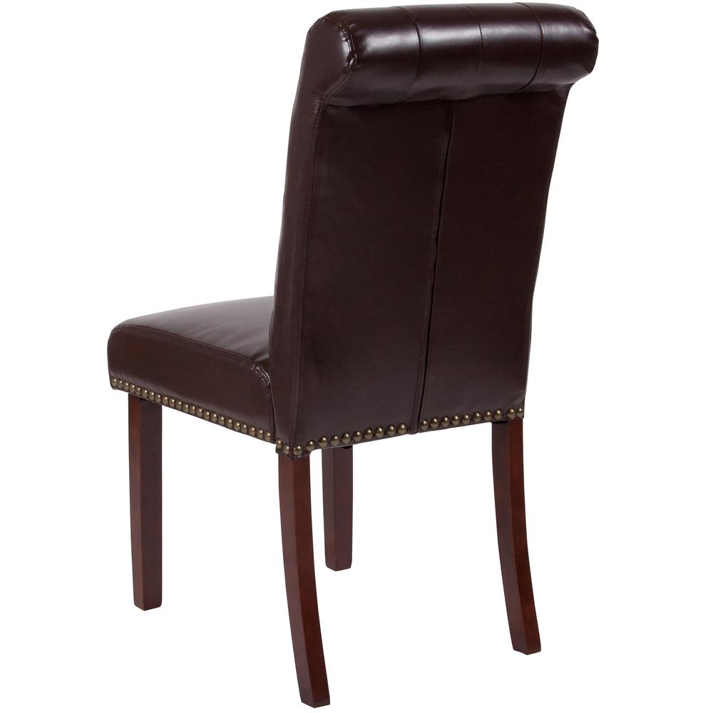 Flash Furniture Hercules Brown Leather Parsons Chair BTPBRNLEA The