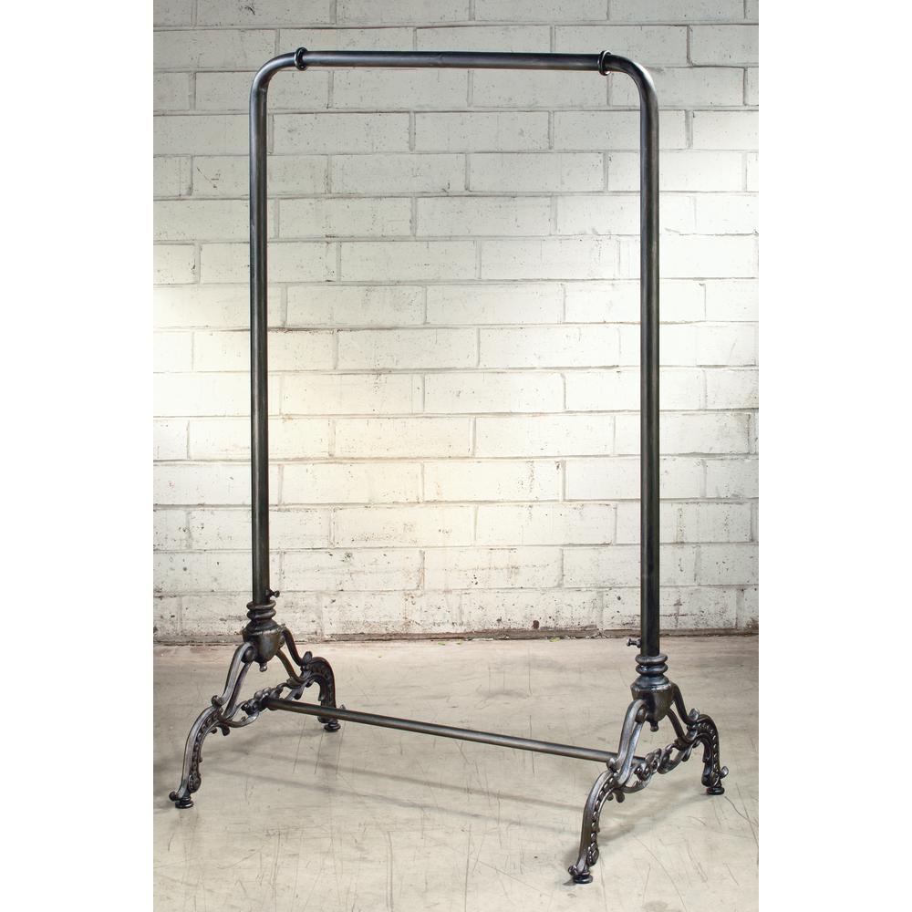 33.5 in. W x 55.5 in. H Metal Black Finish Garment Rack ...