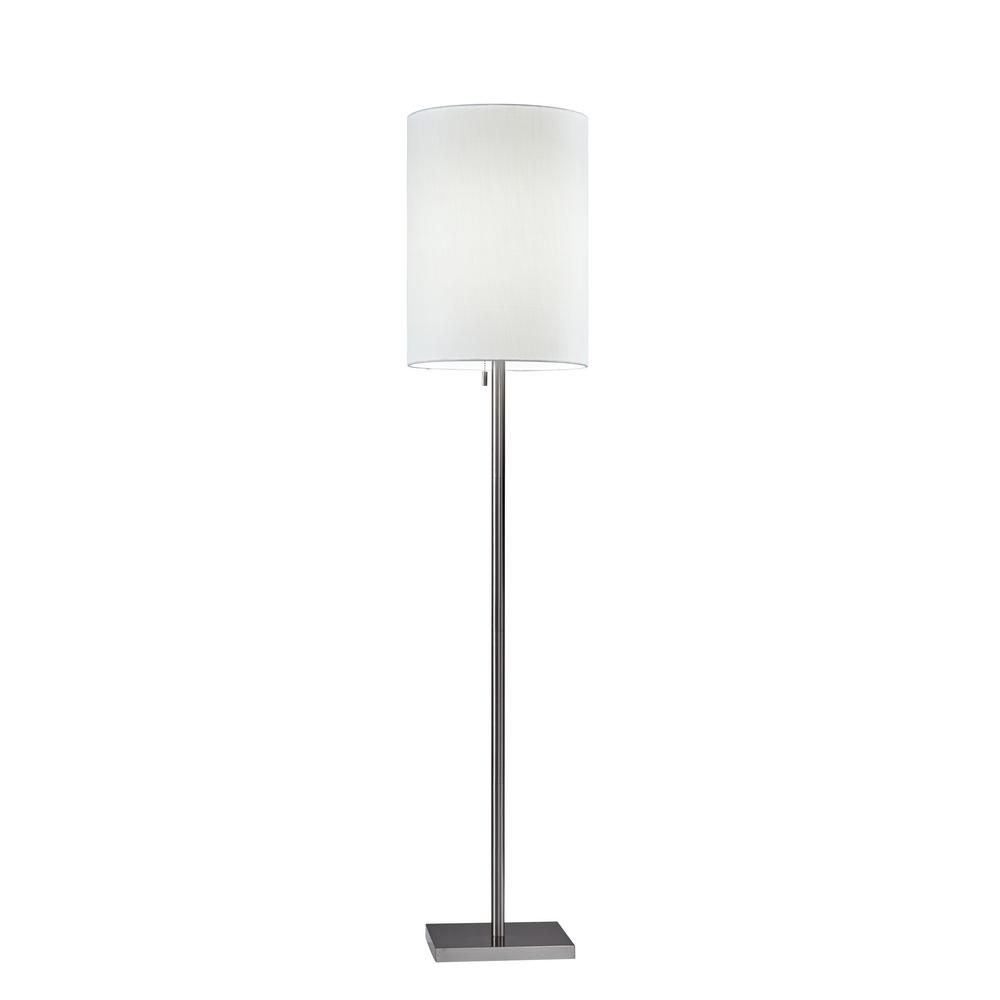 Adesso Liam 60 5 In Brushed Steel Floor Lamp 1547 22 The Home Depot