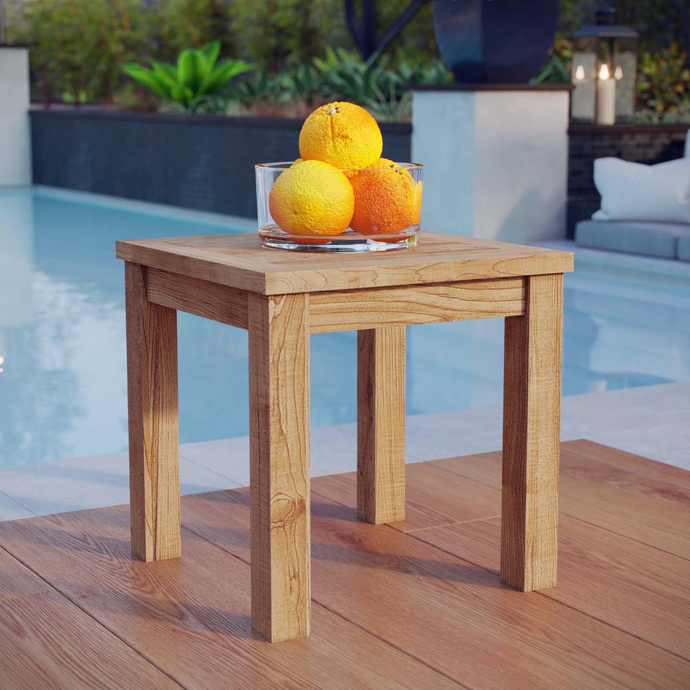 MODWAY Marina Teak Patio Outdoor Side Table in NaturalEEI1155NAT