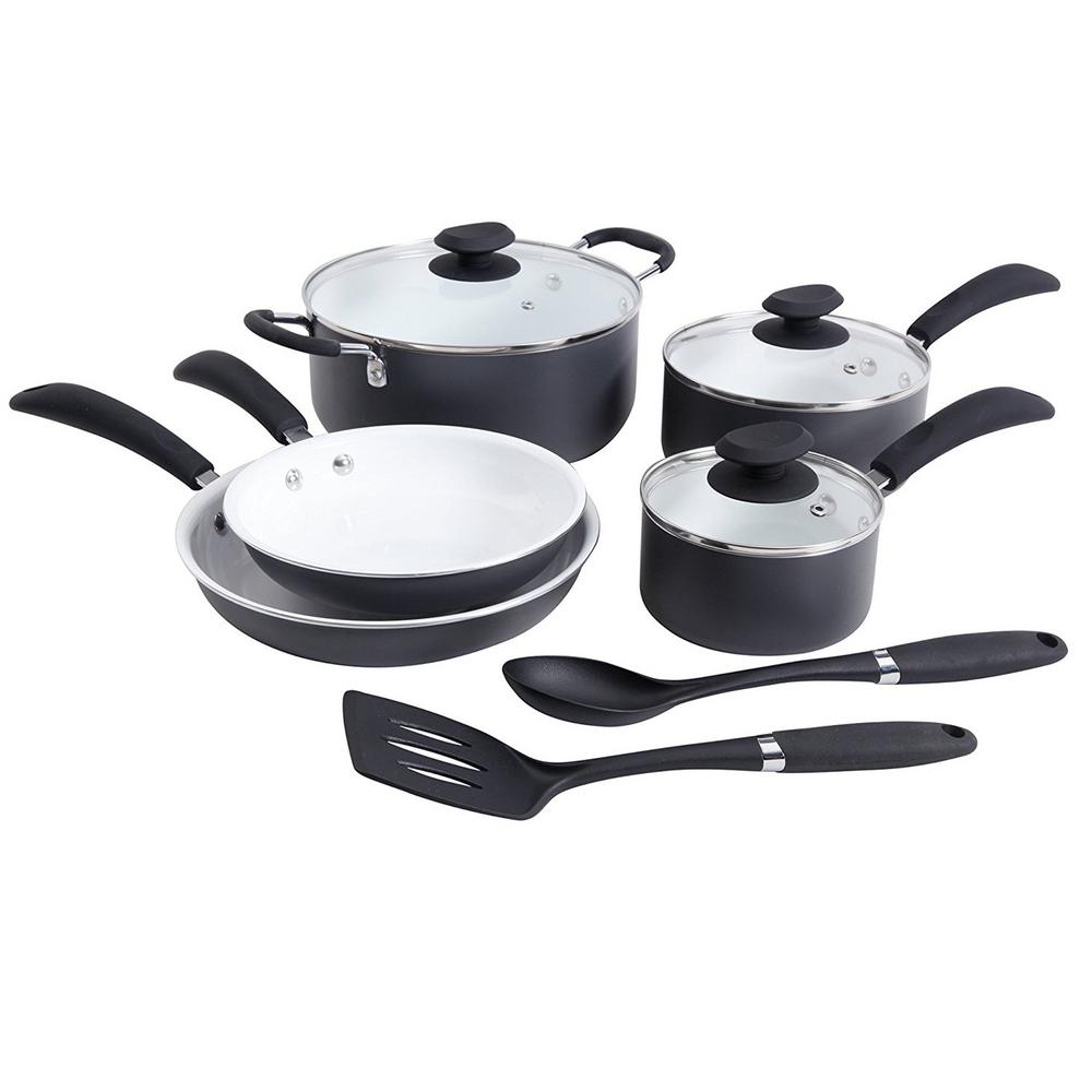 UPC 085081326317 product image for Eco Friendly Home Hummington 10-Piece Cookware Set, Black | upcitemdb.com