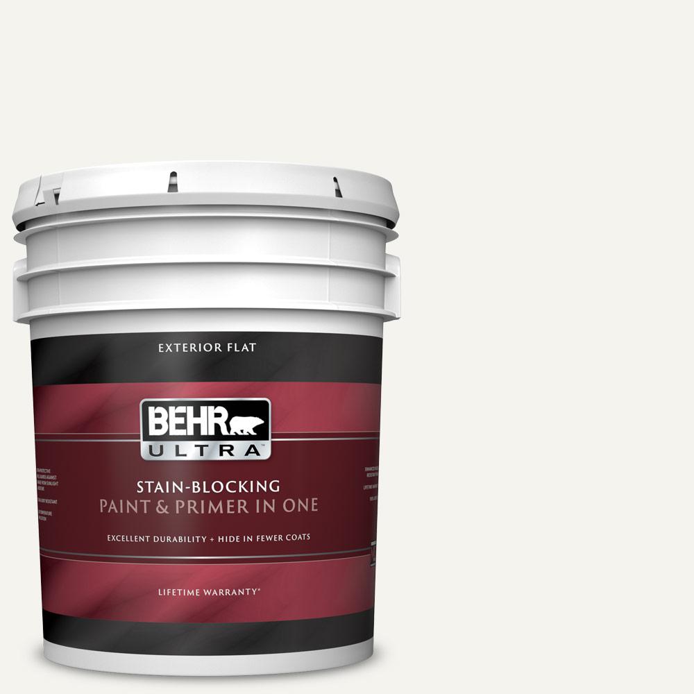 Behr Ultra 5 Gal Pwn 10 Decorator White Flat Exterior Paint And