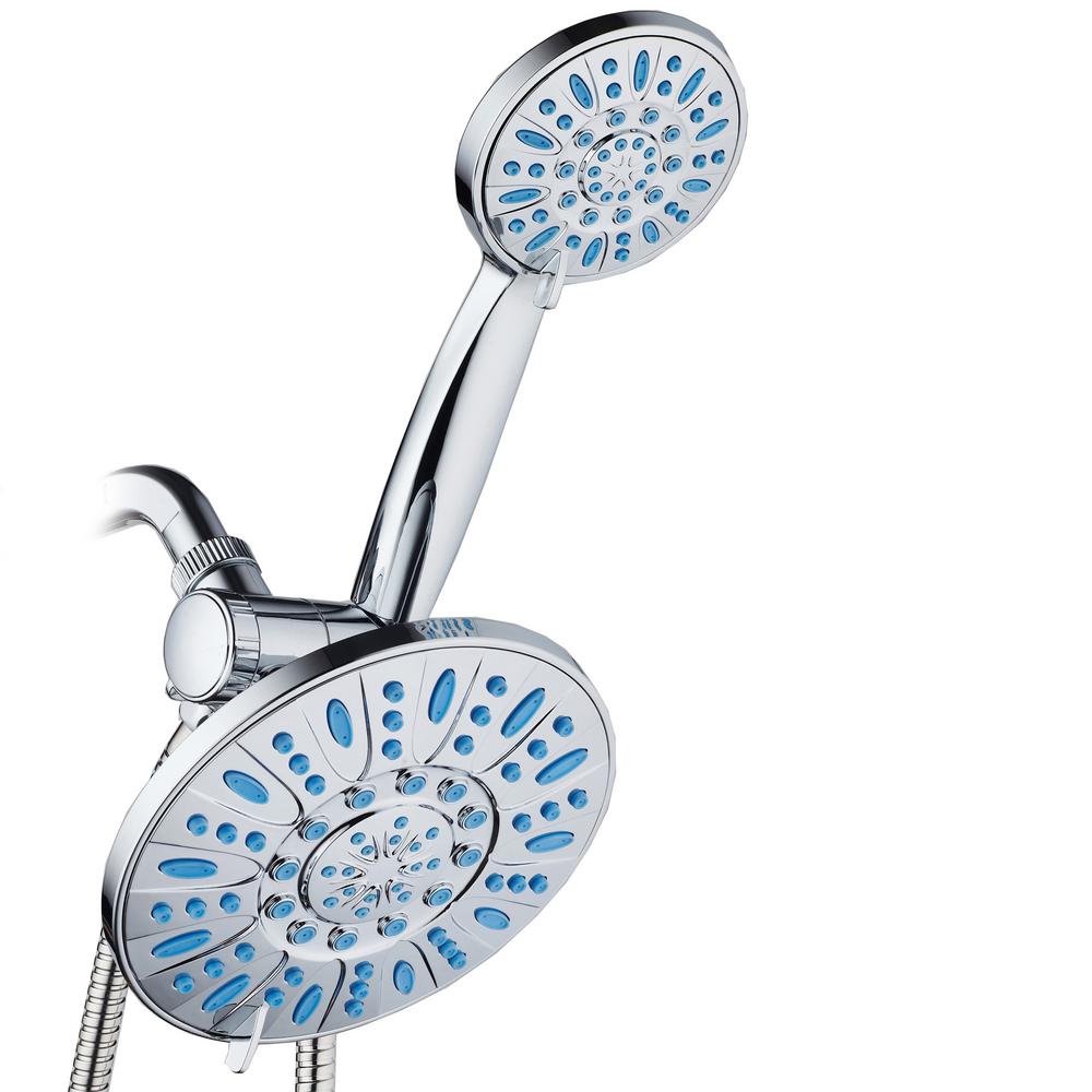 30Spray Setting Hand Shower and Rainfall Shower Head Combo Kit with Microban in Premium Chrome