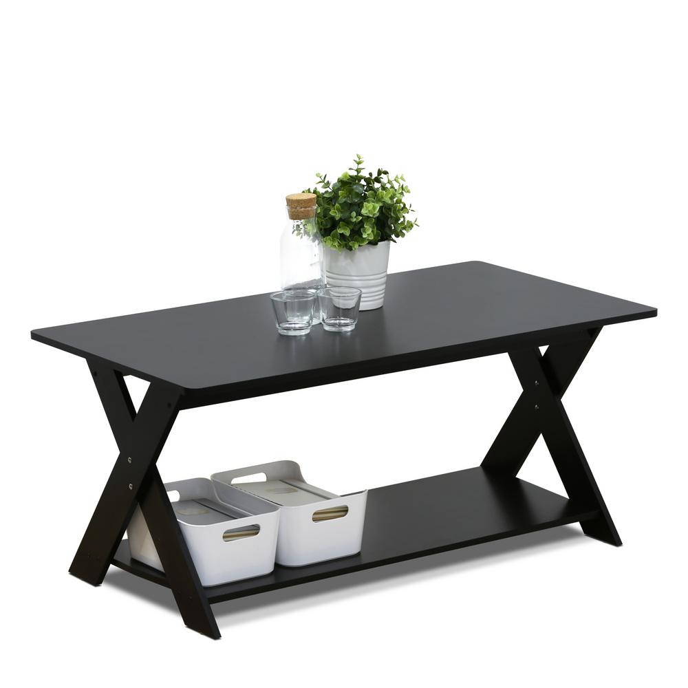 Furinno Modern Simplistic Espresso CrissCrossed Coffee Table16049EX