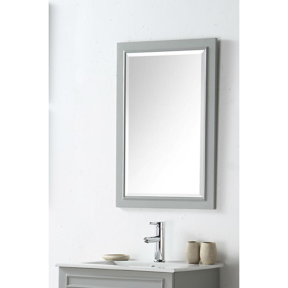 Unbranded 17 00 In W X 26 In H Framed Rectangular Bathroom Vanity Mirror In Cool Gray Wh7720 Cg M The Home Depot