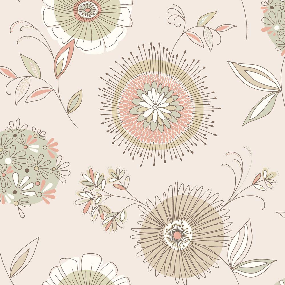 Beacon House Jolie Beige Floral Toss Wallpaper-450-67372 - The Home Depot