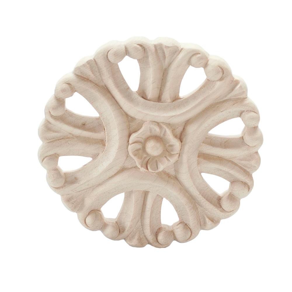 American Pro Decor 31/2 in. x 3/8 in. Unfinished Small Hand Carved