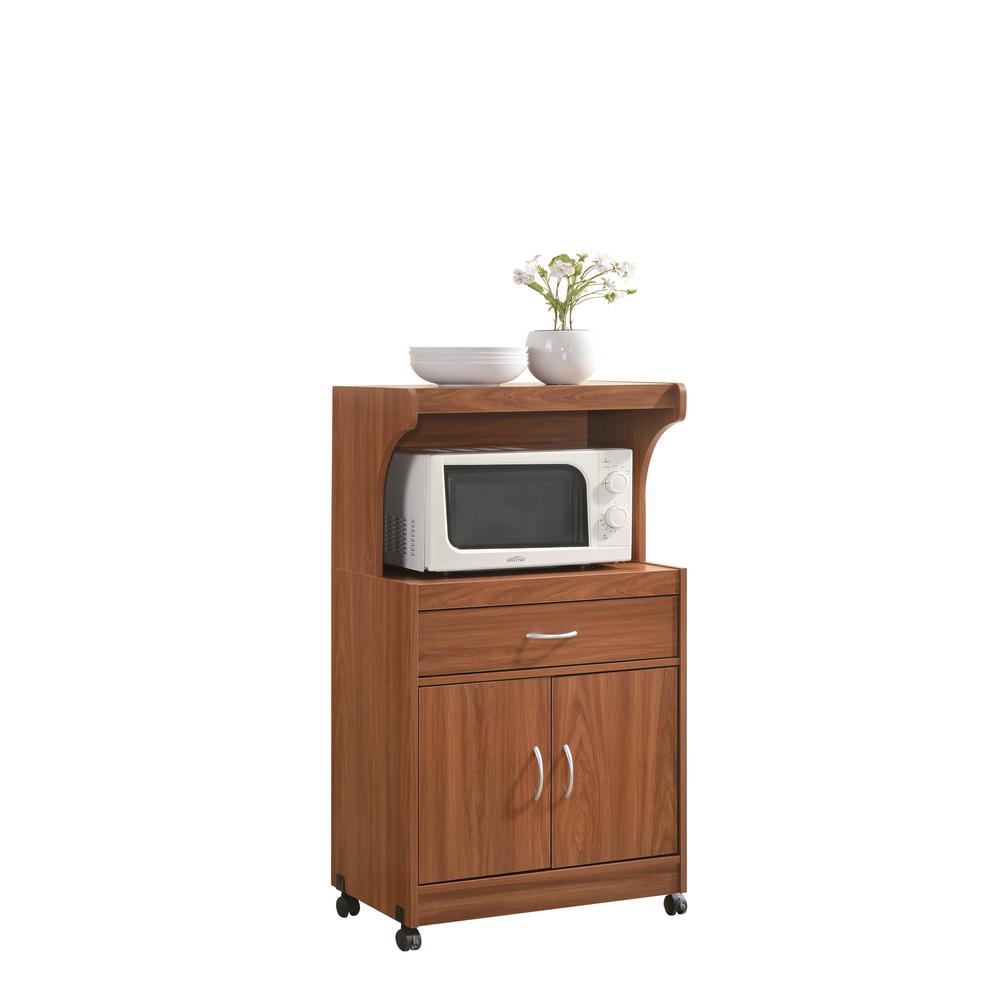 HODEDAH 1-Drawer Cherry Microwave Cart HIK72 CHERRY - The ...