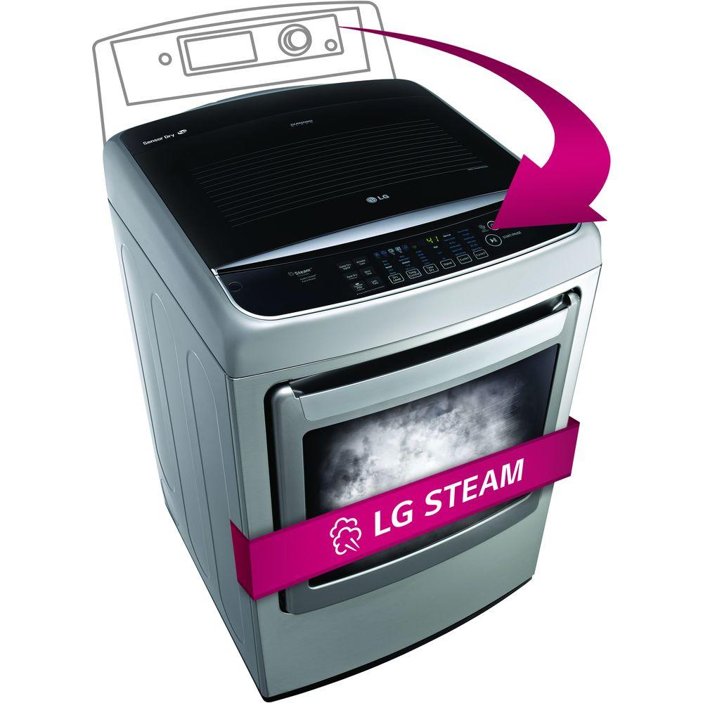 LG Electronics 7.3 cu. ft. Gas Dryer with Steam in Graphite Steel