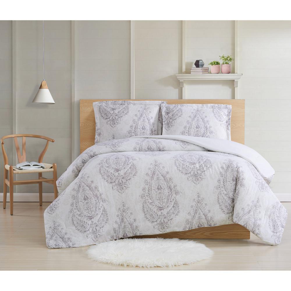 Cottage Classics Paisley Blossom 3 Piece Purple Cotton King Comforter Set Cs3250kg 1500 The Home Depot Purple bedding set with embroidery on sale free worldwide shipping 100% pure egyptian cotton fabric. the home depot