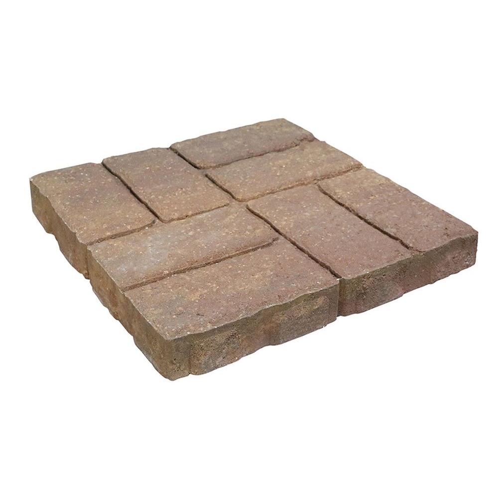 Oldcastle Weathered Brick 16 in. x 16 in. Tan/Charcoal Concrete Step